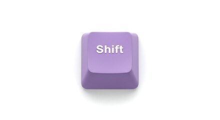 Purple Shift Key Isolated on White Background
