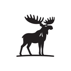 moose vector silhouette clip art logo design illustration