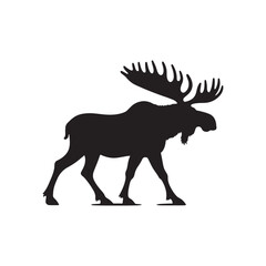 moose vector silhouette clip art logo design illustration