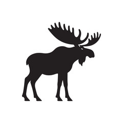 moose vector silhouette clip art logo design illustration