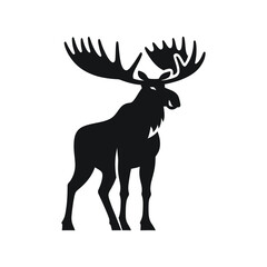 moose vector silhouette clip art logo design illustration