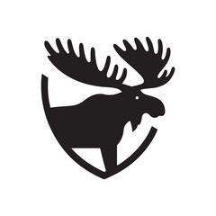 moose vector silhouette clip art logo design illustration