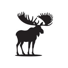 moose vector silhouette clip art logo design illustration