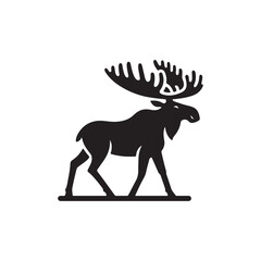 moose vector silhouette clip art logo design illustration