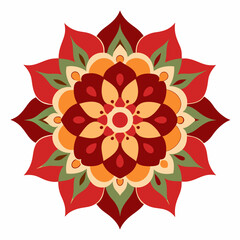 Floral colorful vector on white background.