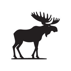 moose vector silhouette clip art logo design illustration
