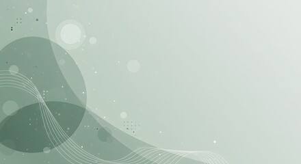 Abstract Green Wave Background Elegant Design with Subtle Circles and Lines for Presentations, Websites, and More