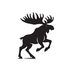 moose vector silhouette clip art logo design illustration
