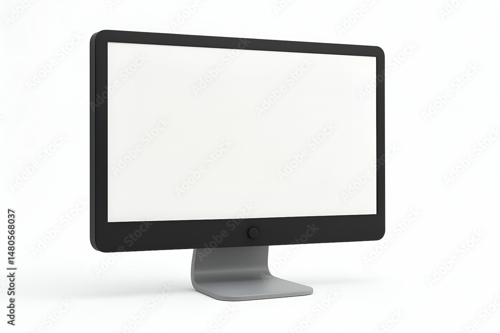 Poster sleek monitor with blank screen for display.