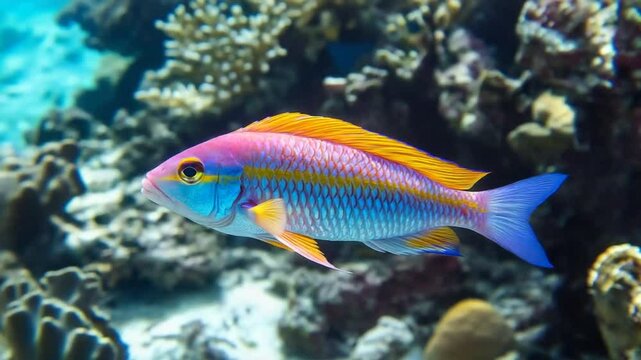 Vibrant Reef Fish in a Coral Garden
