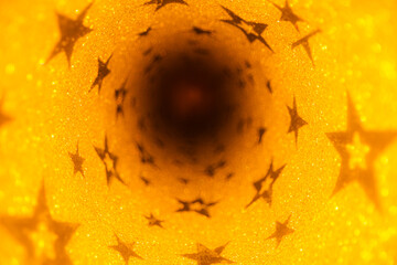 golden holographic glitter stars abstract patterned background