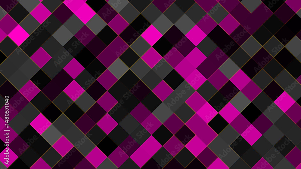 Poster abstract geometric digital art design featuring a pattern of colorful diamond shapes in shades of pi