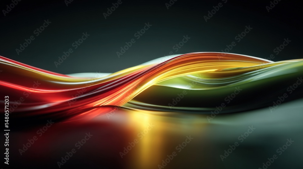 Poster flowing abstract waves: a mesmerizing display of flowing, abstract waves, crafted in vibrant shades,