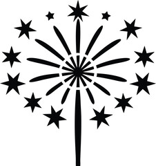 Fototapeta premium Fireworks Celebration Icon Vector Illustration