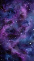 Obraz premium Cosmic Nebula Swirls in Deep Space with Stars and Purple Hues Abstract Vertical View