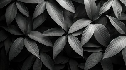 Close-up monochrome foliage texture
