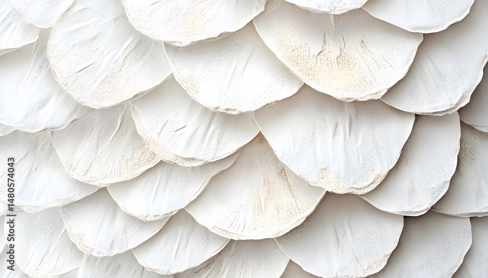 Aufkleber close-up view of a textured white scale pattern.