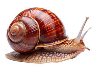  burgundy garden  snail isolated on white background, PNG