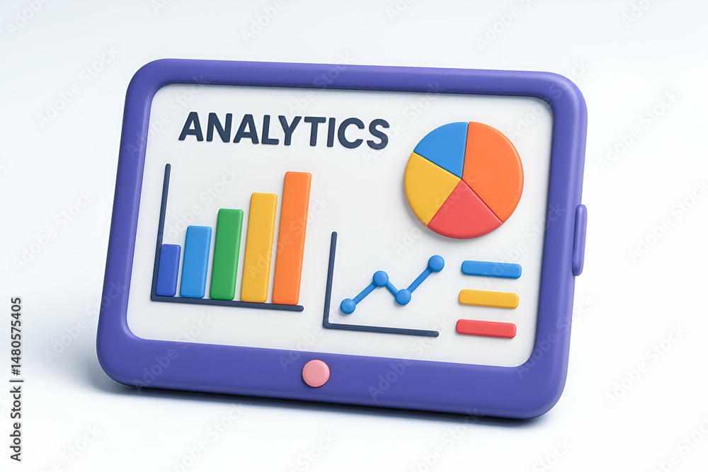 Poster colorful analytics dashboard for visual data.