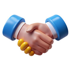3D Render of Cartoon Hands in a Business Handshake