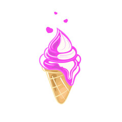 Ice cream logo in vector, flat style.