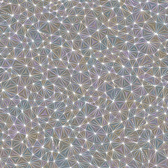 Minimalistic triangles background. Small shape size. Multiple repeated inner triangles. Multicolored style. Repeatable pattern. Modern vector tiles. Seamless vector illustration.