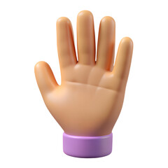 Obraz premium Cartoon 3D Render of a Hand Showing Five Fingers