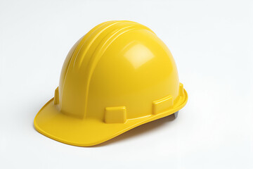 Bright yellow construction safety helmet.