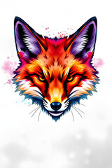 Obraz premium Stylish Fox Illustration: Vibrant and Expressive Design