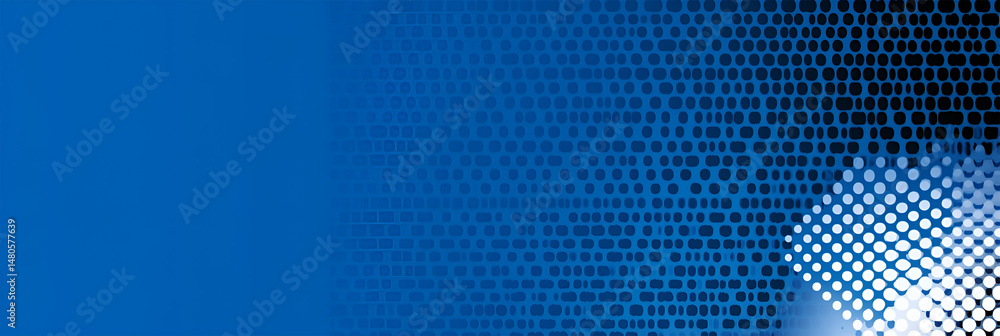 Poster modern abstract blue gradient background with geometric dot pattern and white overlay creating a con