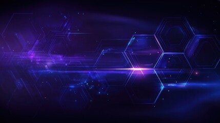 Fototapeta premium Abstract Technology Background with Hexagons and Lines in Blue and Purple Tones Futuristic Design for Digital Projects
