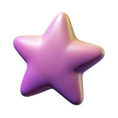 Abstract Purple and Pink 3D Star Shape on Black Background