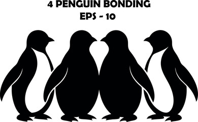 Obraz premium Black Penguin Silhouette - Minimalist Vector Illustration for Wildlife & Arctic Designs