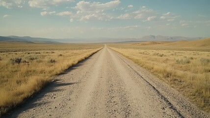 Naklejka premium Expansive Desert Road Landscape Photography