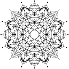 Circular pattern in the form of a mandala. Henna tatoo mandala. Mehndi style