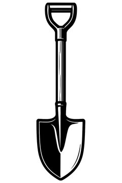black and white shovel clip art preview