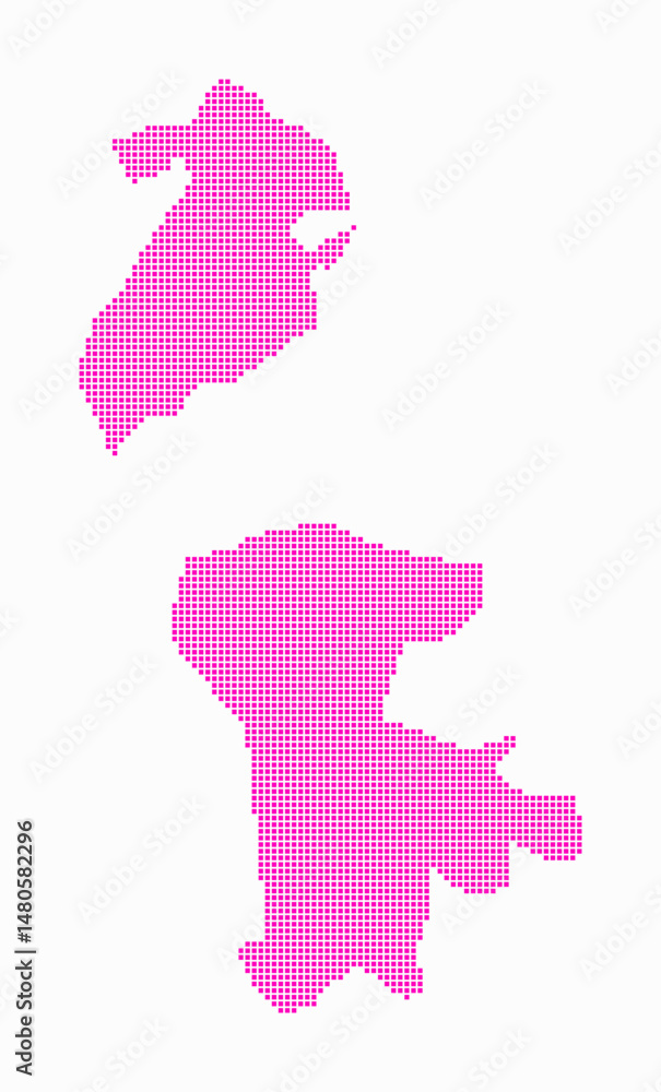 Poster macao dotted map. digital style map of the country on white background. macao shape with square dots