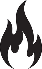 Fire flame icon. Black icon isolated on white background. Fire flame silhouette. Simple icon. Web site page and mobile app design vector element.