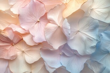 Pastel-hued flower petals, soft, overlapping texture