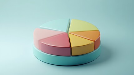 Obraz premium Clean icon of a pie chart pastel backdrop room for label