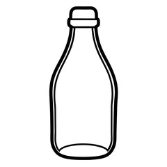 Simple outlined milk bottle illustration transparent design element on white background