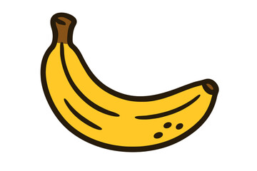 Vector cartoon illustration of a banana as an isolated food object