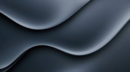 Elegant black abstract background with smooth waves and silk-like texture, minimal gradient lighting, luxury atmosphere, copyspace for text