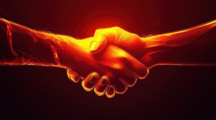 High-detail business icon of a handshake flat background