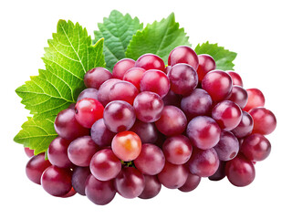 Fototapeta premium cluster of red fresh grapes isolated on white background, PNG