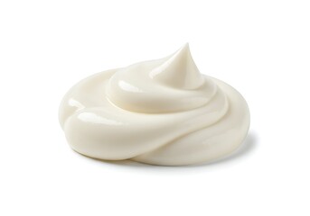 A dollop of white creamy substance on a white surface