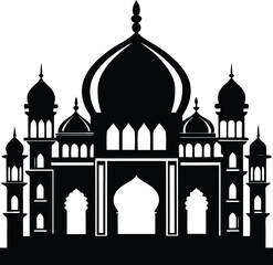 Silhouette of the Taj Mahal, an iconic Indian monument