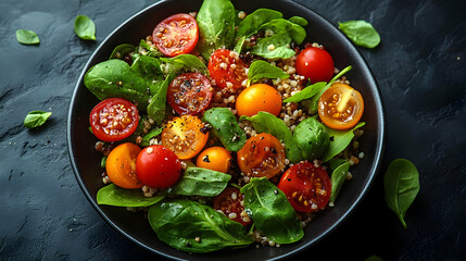 Vibrant Quinoa Salad with Tomatoes and Spinach