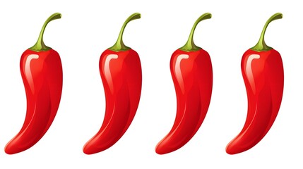 Vibrant Cartoon Chilli Peppers Vector Illustration for Design Projects