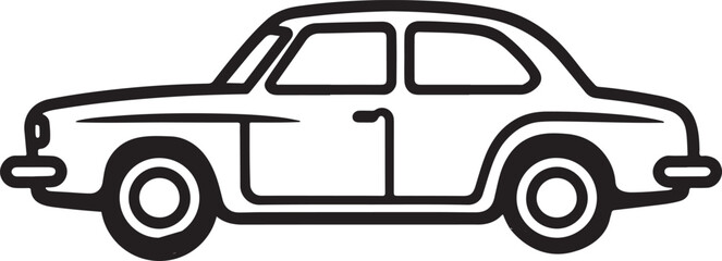 Obraz premium line art car vector icon design 